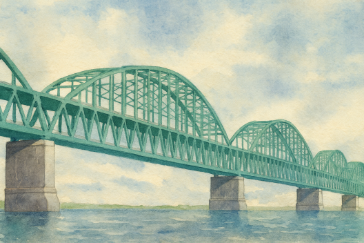 Мост через Обь между городами Лабытнанги и Салехард